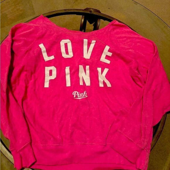 PINK Victoria's Secret Tops - Victoria’s Secret Pink Off shoulder crew sweatshirt